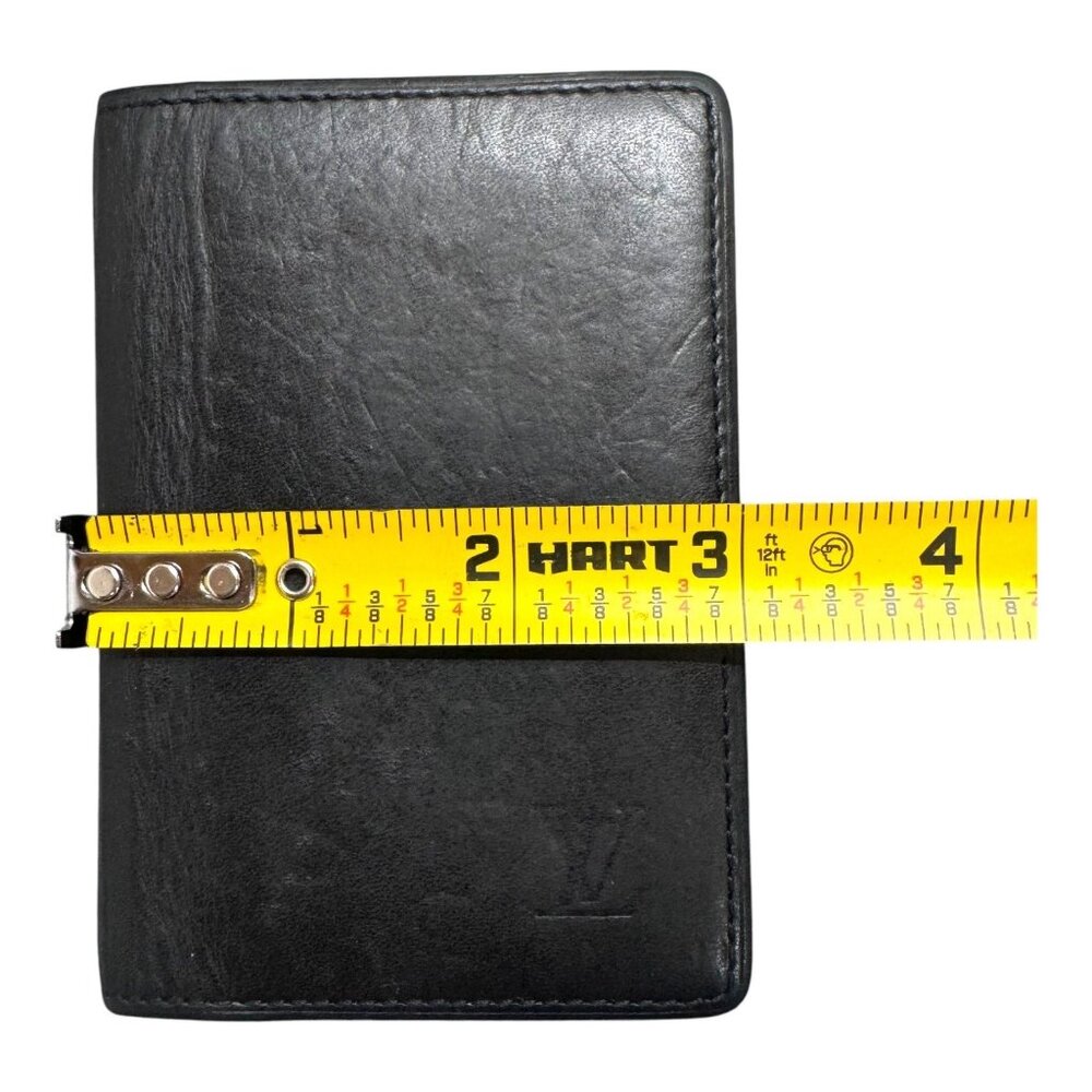 Louis Vuitton Black Leather Mini Passport Holder Pocket Organizer Authentic Box - Picture 5 of 9